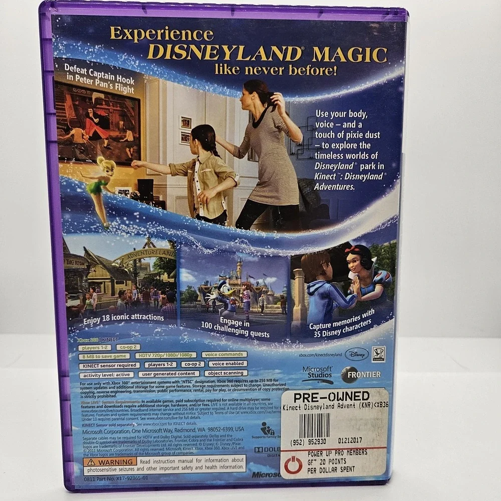 Disneyland Adventures Xbox 360‎ Kinect Game CIB Complete Microsoft